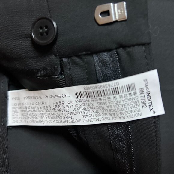 ZARA Full Length Dress Pants in Black Size S - Picture 5 of 8